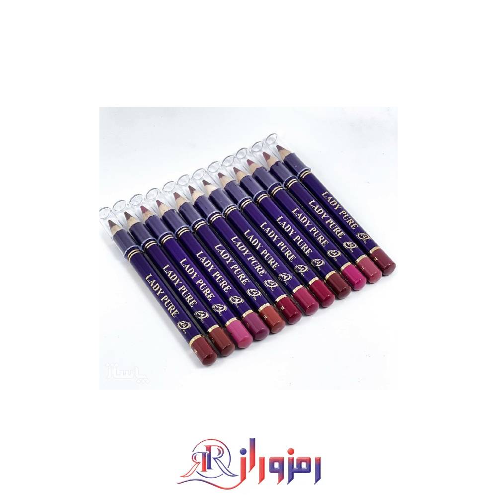 رژلب مدادی لیدی پیور lady pure پک 12 عددی،خرید و قیمت رژلب مدادی لیدی پیور lady pure پک 12 عددی